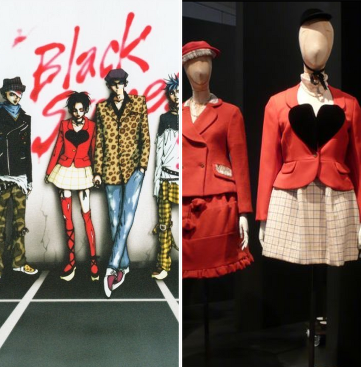 <i>Bộ suit trái tim trong bộ sưu tập A/W 1987 “Harris Tweed” của Vivienne Westwood xuất hiện trong NANA</i>