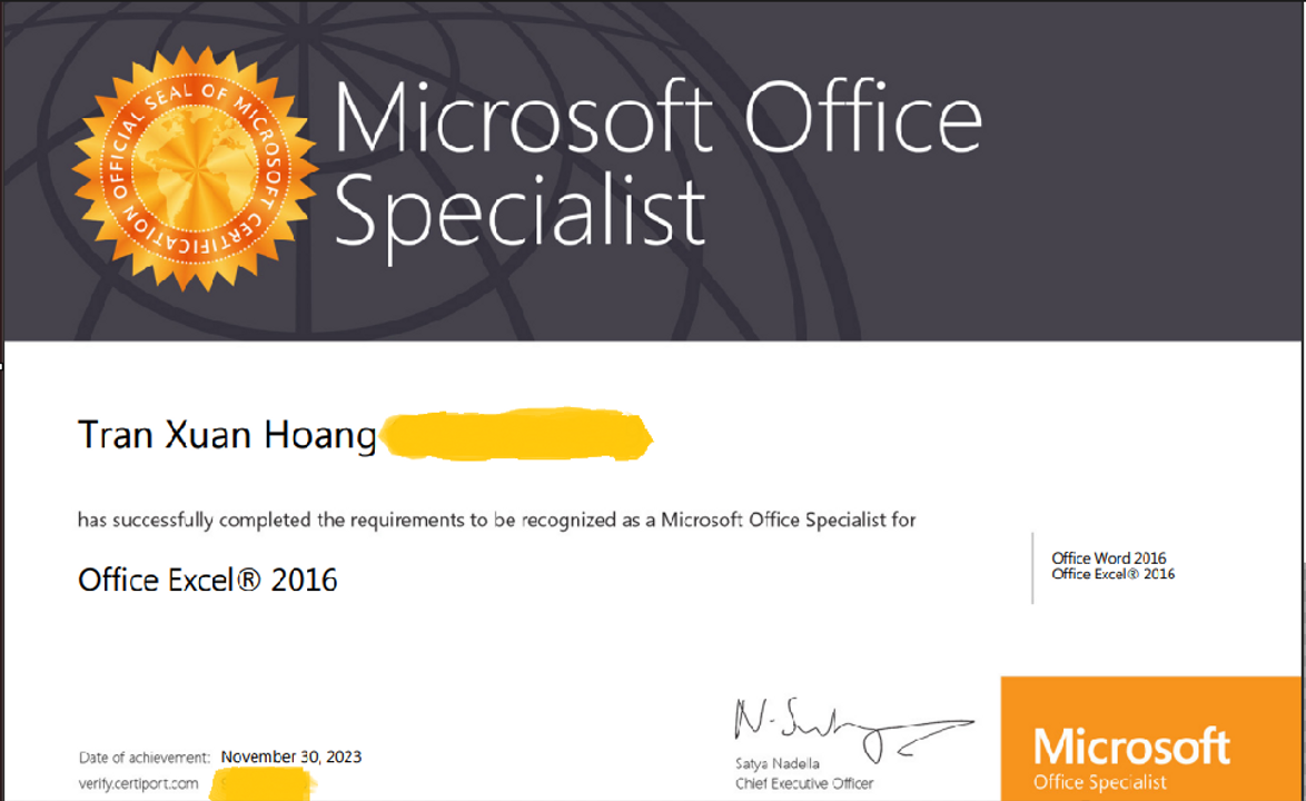 Chứng chỉ sẽ có dạng như trên ảnh.