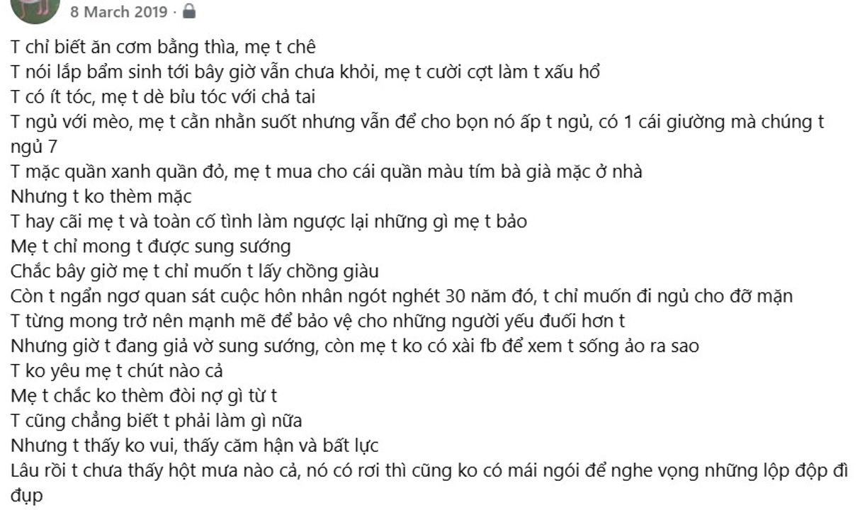 đi làm xa mấy tháng ko được về, công việc căng thẳng nên đầu óc cũng mông lung