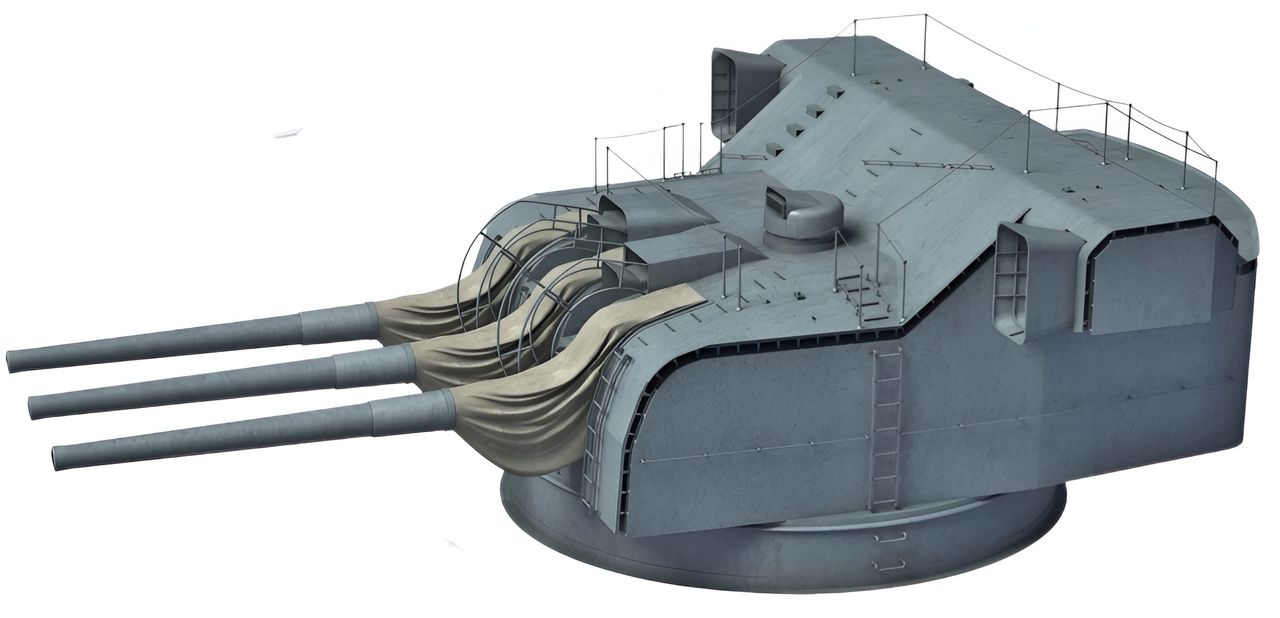 Hỏa lực hạng hai của con tàu bao gồm các pháo 155 mm/60 calibre “Nendo Shiki” (Type Year 3). Kỹ sư C. Hada đã thiết kế pháo 15,5 mm (6,1 inch) vào năm 1932 để làm hỏa lực chính cho các tàu tuần dương lớp “B”; chúng cũng được lắp đặt trên các tàu tuần dương lớp Mogami. Đây là những khẩu pháo xuất sắc nhất được sử dụng trong Thế chiến thứ hai.