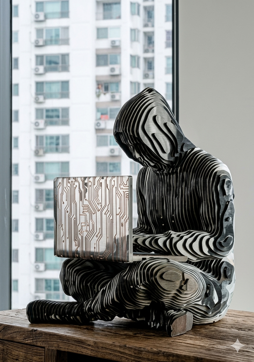 <i>Tượng Satoshi Sakamoto ( cha đẻ bitcoin ) được trưng bày công khai tại Hà Nội , Việt Nam</i>