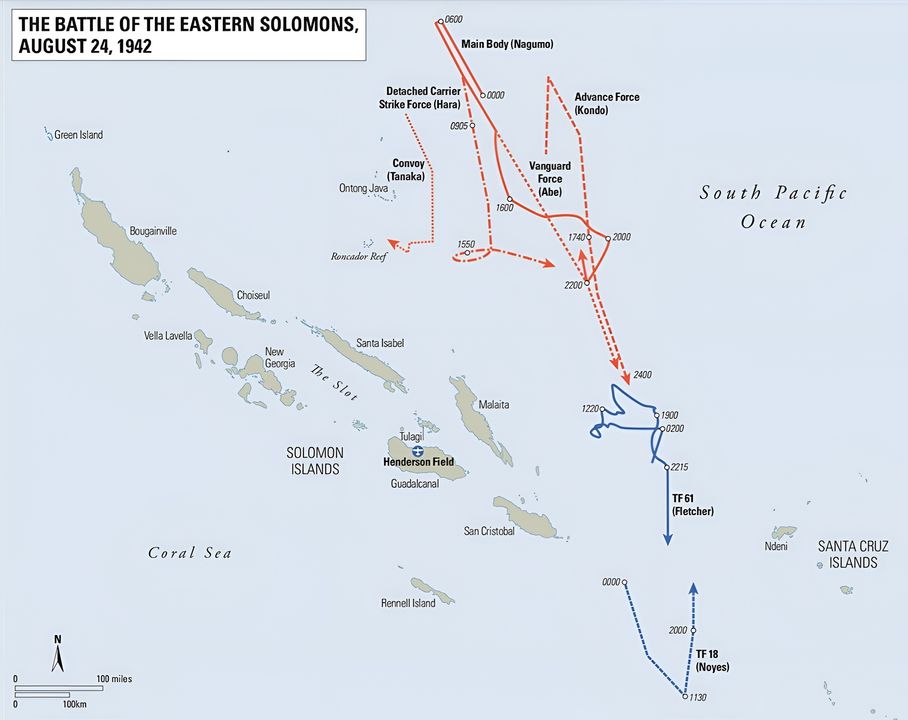 Diễn biến Trận Đông Solomon ngày 24 tháng 8 năm 1942.
