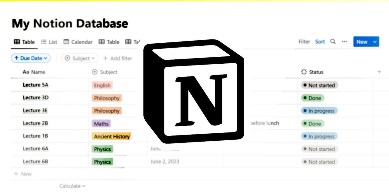 Sức mạnh của Database Notion