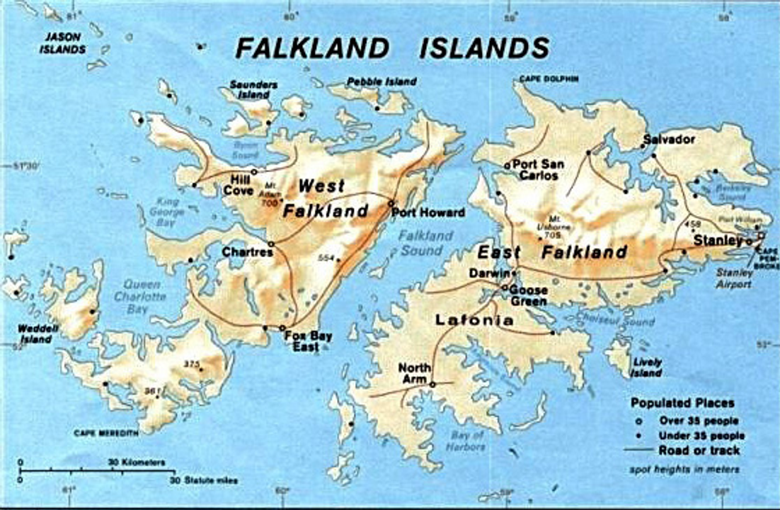 <i>Bản đồ quần đảo Falklands</i>