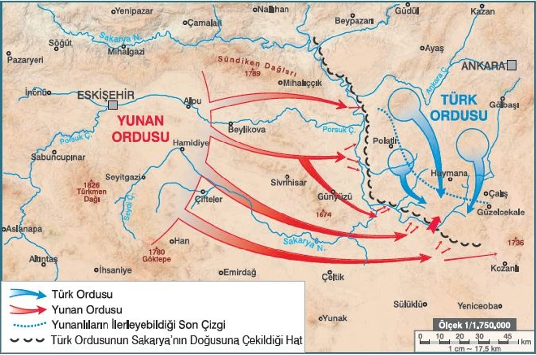 (Ảnh minh họa bản đồ trận địa phòng thủ Ankara của quân Thổ Nhĩ Kỳ)
