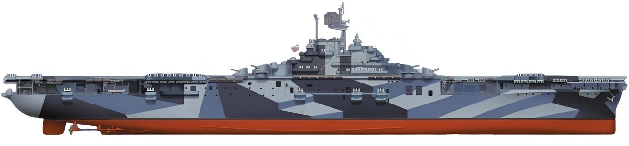 USS Intrepid (CV-11) là một trong những tàu chiến hải quân Mỹ có thành tích phục vụ xuất sắc nhất, hoạt động tại Mặt trận Thái Bình Dương bao gồm các trận quần đảo Marshall, Truk, vịnh Leyte và Okinawa. Cũng giống như CV-9, con tàu đã tham gia rất tích cực vào hai trận chiến đánh chìm các thiết giáp hạm lớp Yamato. Vào thời điểm đánh chìm Musashi, con tàu mang theo Không đoàn số 18 (90 máy bay), trong đó gồm 28 máy bay SB2C-3 và 18 máy bay TBM-1C. Vào ngày 7 tháng 4 năm 1945, con tàu mang theo Không đoàn số 10 (102 máy bay), trong đó gồm 15 máy bay SB2C-4E Helldiver và 15 máy bay TBM-3 Avenger.