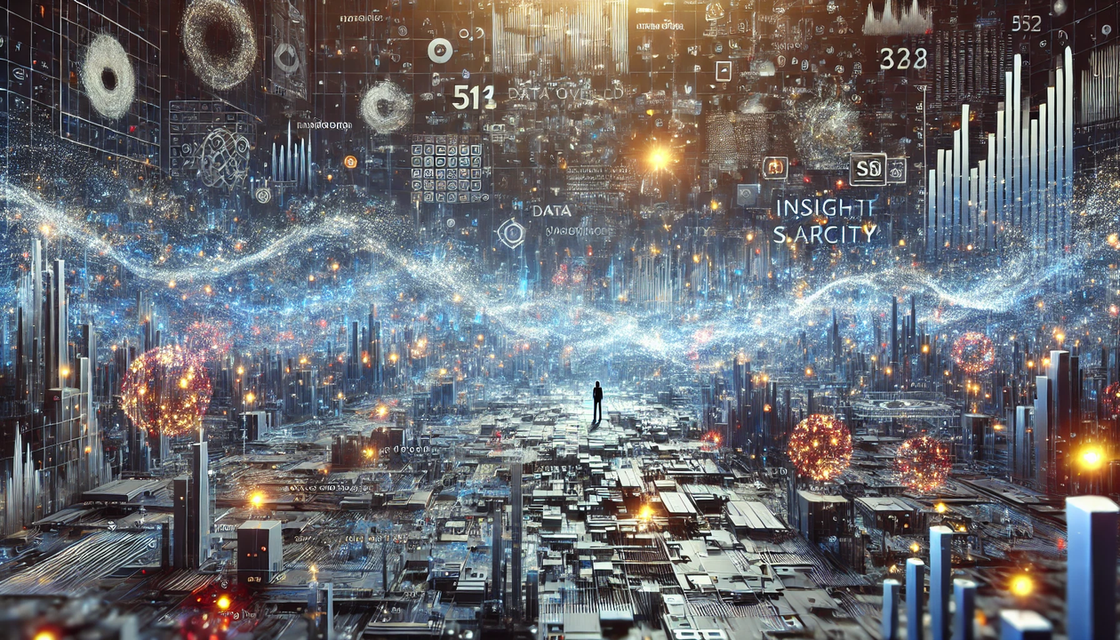 " Hình ảnh minh họa cho vấn đề Data Overload - Insight Scarcity"
