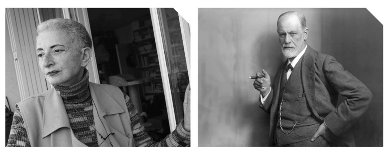 Hélène Cixous (trái) - Sigmund Freud (phải)