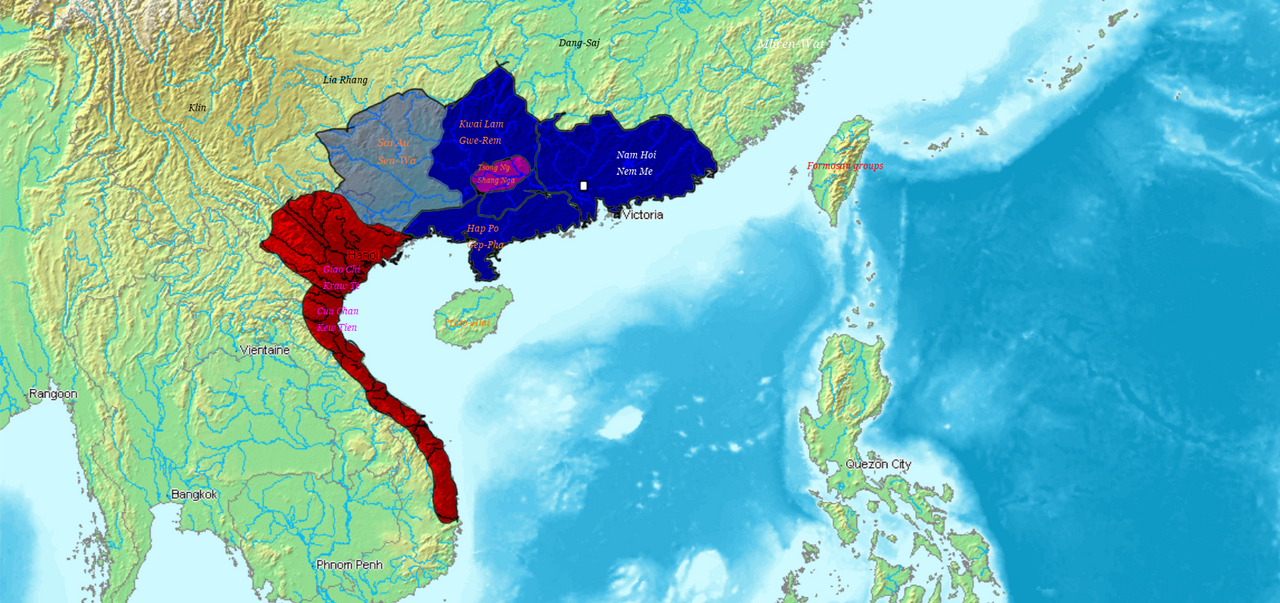 Các vùng đất từng thuộc vào lãnh thổ nước Nam Việt