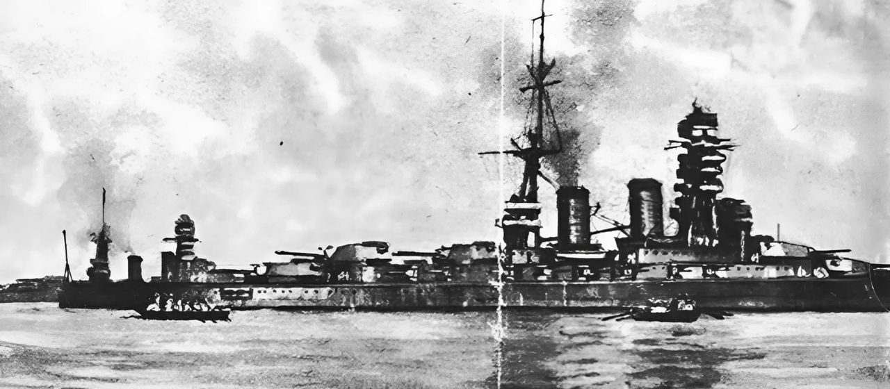 Tranh vẽ của Oscar Pasker về thiết giáp tuần dương hạm lớp Amagi dựa trên thiết kế B-64 của Hiraga.