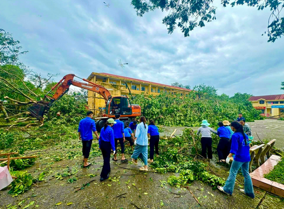 Hôm sau đêm bão Yagi. (ảnh được chụp bởi Thành đoàn Bắc Ninh).