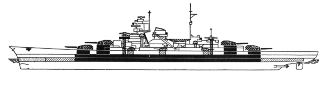 Lớp thiết giáp hạm Bismarck được bảo vệ bởi một  đai giáp dày, kéo dài từ phần bệ tháp pháo (barbette) lên đến các tháp pháo chính, đồng thời bao phủ cả tháp chỉ huy và các  máy đo tầm xa. Tuy nhiên, phần mũi và  đuôi tàu được bọc giáp mỏng hơn đáng kể.  