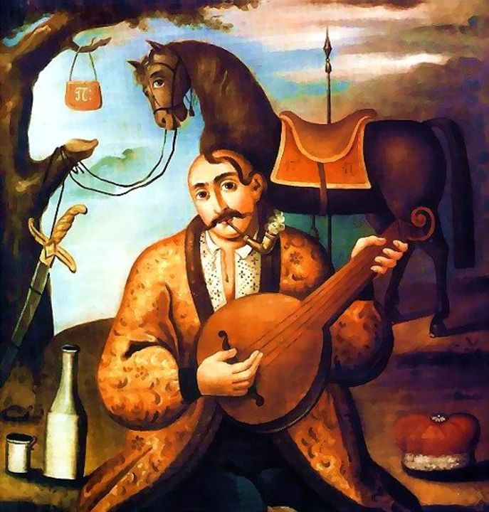 Kozak Mamay-một loại tranh dân gian được treo trong nhà của người Ukraine thời xưa.