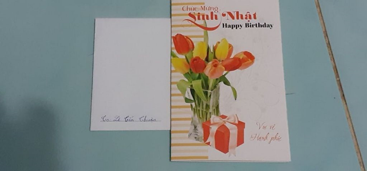 Tấm thiệp quý giá nhất mà bản thân tôi nhận được từ anh trai của mình!