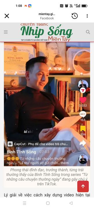 <i>Tôi có một kênh Tik Tok tên Bình Tĩnh Sống 0601</i>