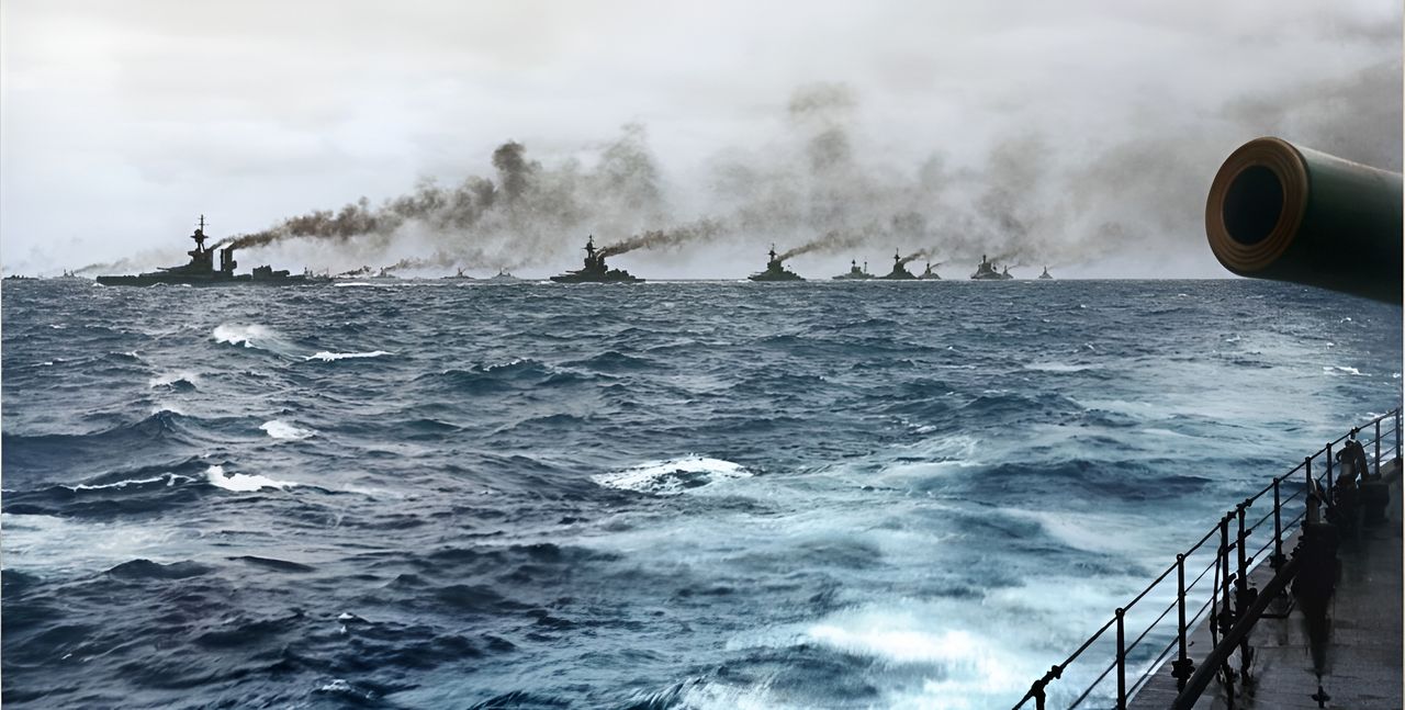 Đại Hạm đội đang tuần tra ở Biển Bắc. Trước trận Jutland, các cuộc càn quét thường diễn ra nhằm mục đích đánh chặn Hạm đội Đức mỗi khi có cơ hội và đảm bảo phong tỏa Biển Bắc.