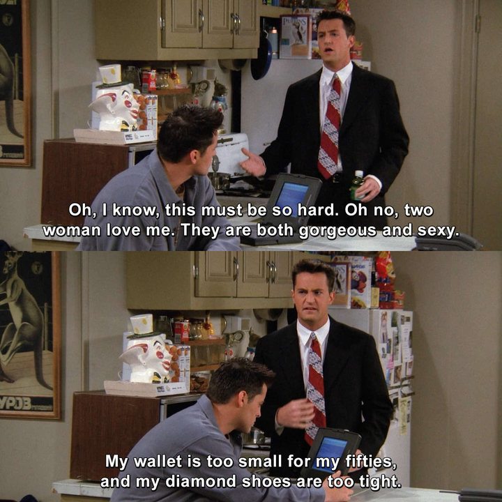 Tôi yêu meme của Chandler Bing.