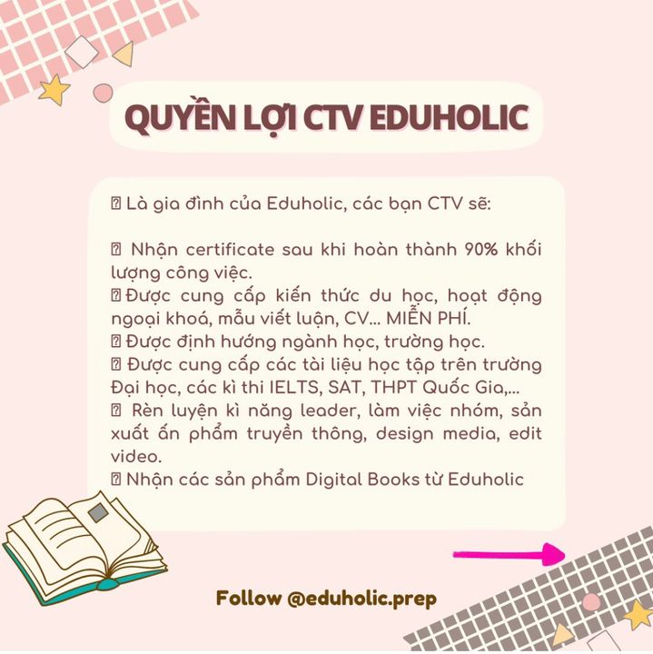 Quyền lợi (nguồn: Instagram @eduholic.prep)