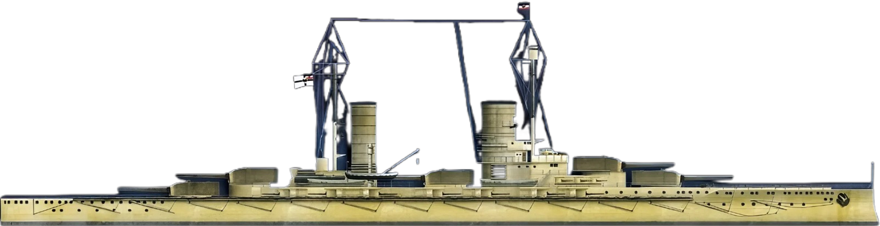 Hình ảnh König năm 1916, trong trận Jutland. Tại đây, König bị hư hại nặng, trúng mười quả đạn pháo cỡ lớn của Anh – nhiều hơn bất kỳ thiết giáp hạm Đức nào tham chiến. Dù vậy, con tàu không bao giờ đứng trước nguy cơ bị chìm, nhưng vẫn phải chịu tổn thất 45 thủy thủ thiệt mạng và 27 người bị thương.