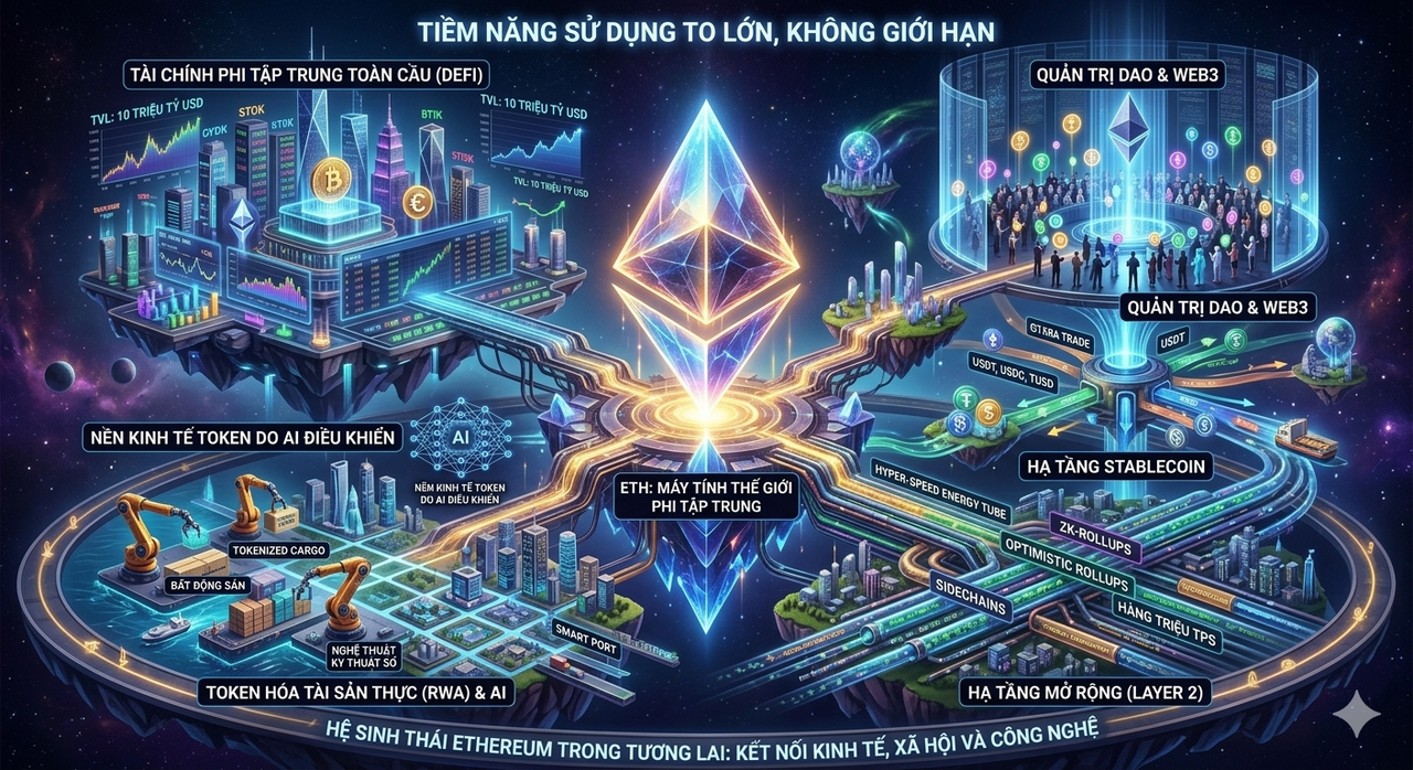 <i>Khả năng phát triển và ứng dụng trong tương lai của hệ thống ETH là vô cùng to lớn</i>