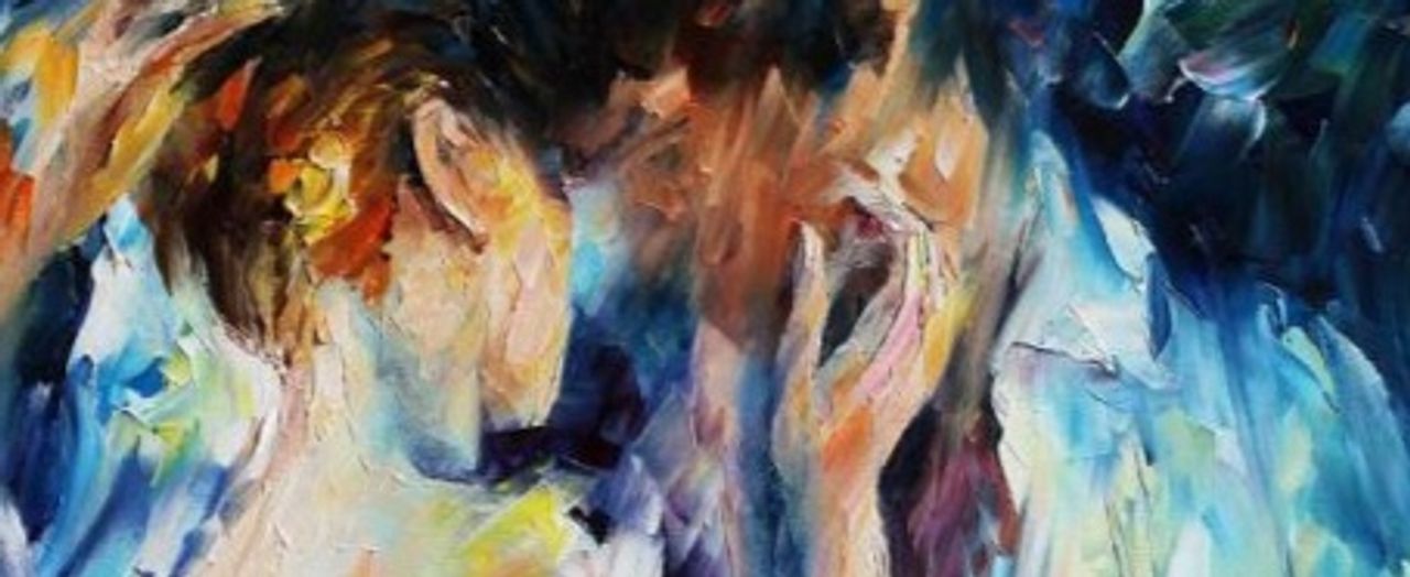<i>Tranh "Kiss of passion", Leonid Afremov (Cắt ảnh)</i>