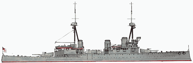 Hình dáng của Invincible năm 1914