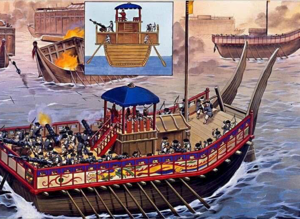 chiến thuyền được trang bị đến 32 khẩu đại bác và sức chứa 300 người