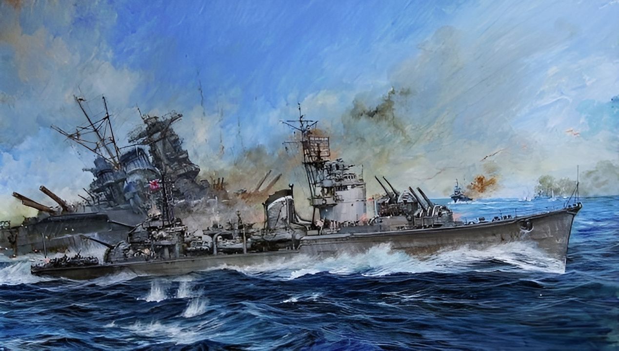 Sau khi mất toàn bộ nguồn điện ngay sau 14 giờ, Yamato nằm gần như nghiêng hẳn, với mạn phải không bọc giáp trồi cao khỏi mặt nước. Trung tá Herbert Houk của Yorktown điều biên đội sáu chiếc Avenger của Trung úy Thomas Stetson thực hiện đòn tấn công ngư lôi cuối cùng vào sống tàu mạn phải không bọc giáp. Các phi công điều chỉnh độ sâu chạy của ngư lôi xuống 20 ft và tiến công. Lúc 14 giờ 07 phút, Yamato trúng quả ngư lôi thứ bảy vào mạn phải đang lộ ra. Đến 14 giờ 17 phút, Yamato trúng quả ngư lôi thứ tám và thứ chín vào mạn trái. Trong khi đó, các bơm trên tàu đã ngừng hoạt động, chuông báo động vang lên: nhiệt độ trong các hầm đạn pháo 18,1 inch đang tiến gần mức nguy hiểm.