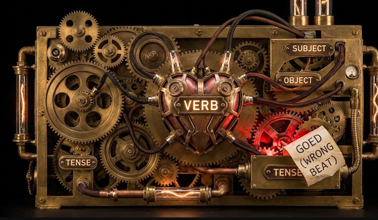 Động từ chính là "trái tim" vận hành cỗ máy ngôn ngữ. Chỉ cần một nhịp đập sai (chia sai thì), cả câu văn sẽ ngừng hoạt động.