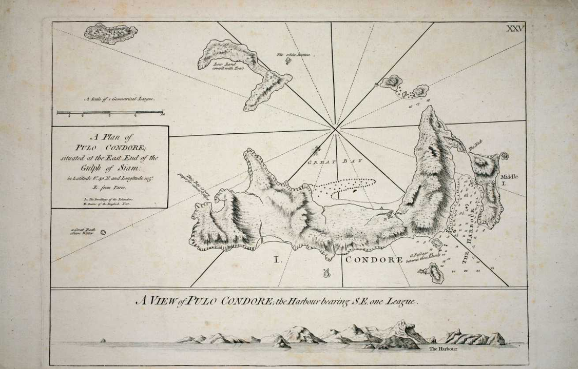 Côn Đảo trong họa đồ xưa của người châu Âu.