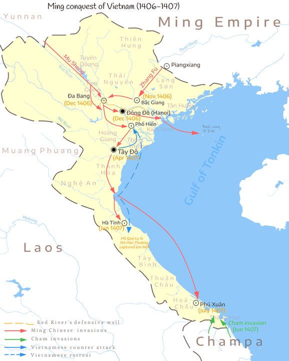 Lược đồ cuộc xâm lược Đại Ngu của nhà Minh