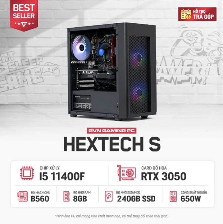 ( Cái tên được phỏng theo một công nghệ ma thuật hiện đại trong thế giới của Liên Minh Huyển Thoại. HEXTECH S sẽ đáp ứng dư sức nhu cầu chơi các tựa game Esports của bạn ở xét lập High và trên các màn 144HZ )