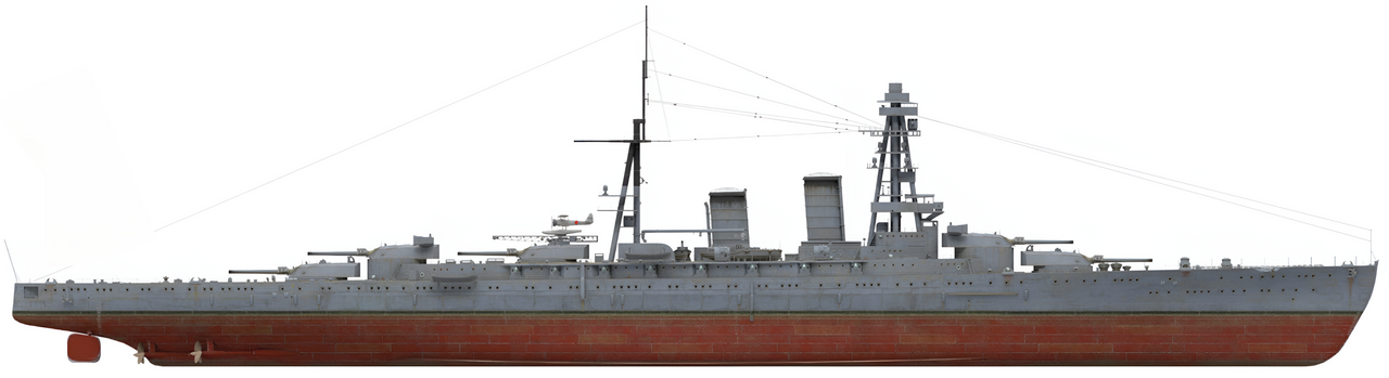 Hình dáng của Akagi (nếu không chuyển đổi thành tàu sân bay) thuộc lớp Amagi (Adam Tooby) 