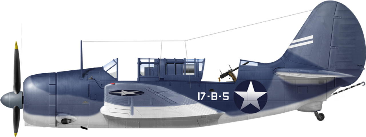 Chiếc máy bay SB2C-1C Helldiver Model III từ VB-17 thuộc USS Bunker Hill (CV-17) trong năm 1943.