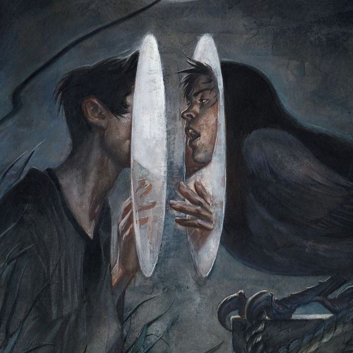 Khắc hoạ Kafka và bản ngã thứ hai của mình - Quạ. Ảnh: Pinterest.