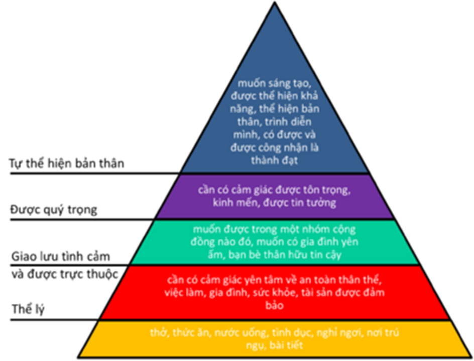 Hình 2. Tháp nhu cầu của Maslow - nguồn sưu tầm.