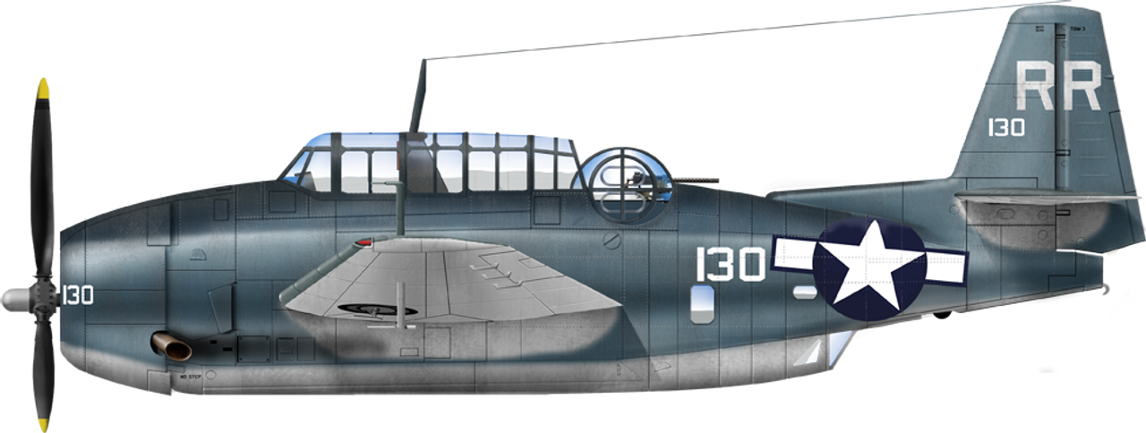 Chiếc TBM-3, thuộc VT-88, từ USS Yorktown, vào tháng 7 năm 1945.