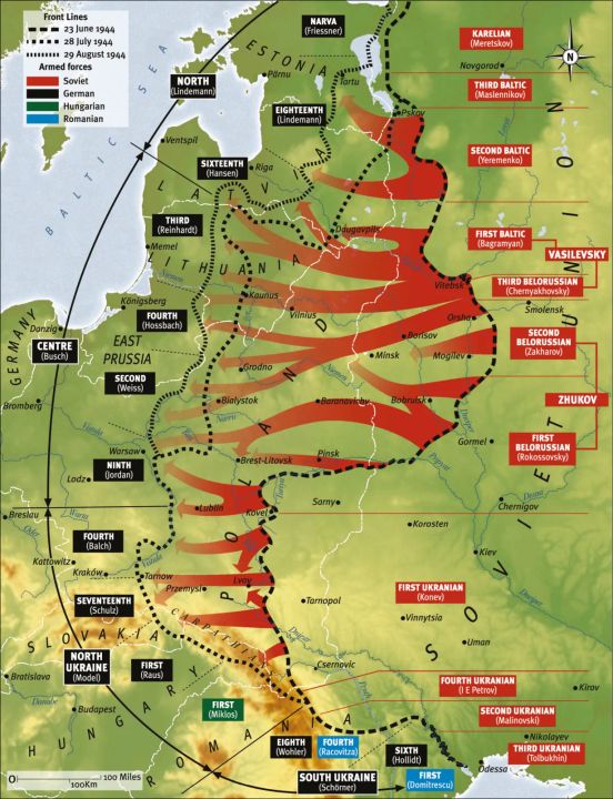 Bản đồ Chiến dịch Bagration năm 1944