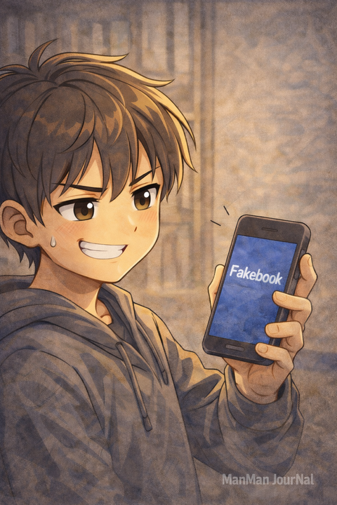 Người ngoài nghĩ đây là vẻ mặt khi tôi nói : "Facebook ư? Không " Fakebook mời đúng chứ!"