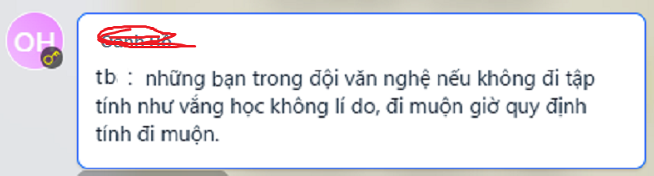 Ảnh chụp màn hình (đã che tên)