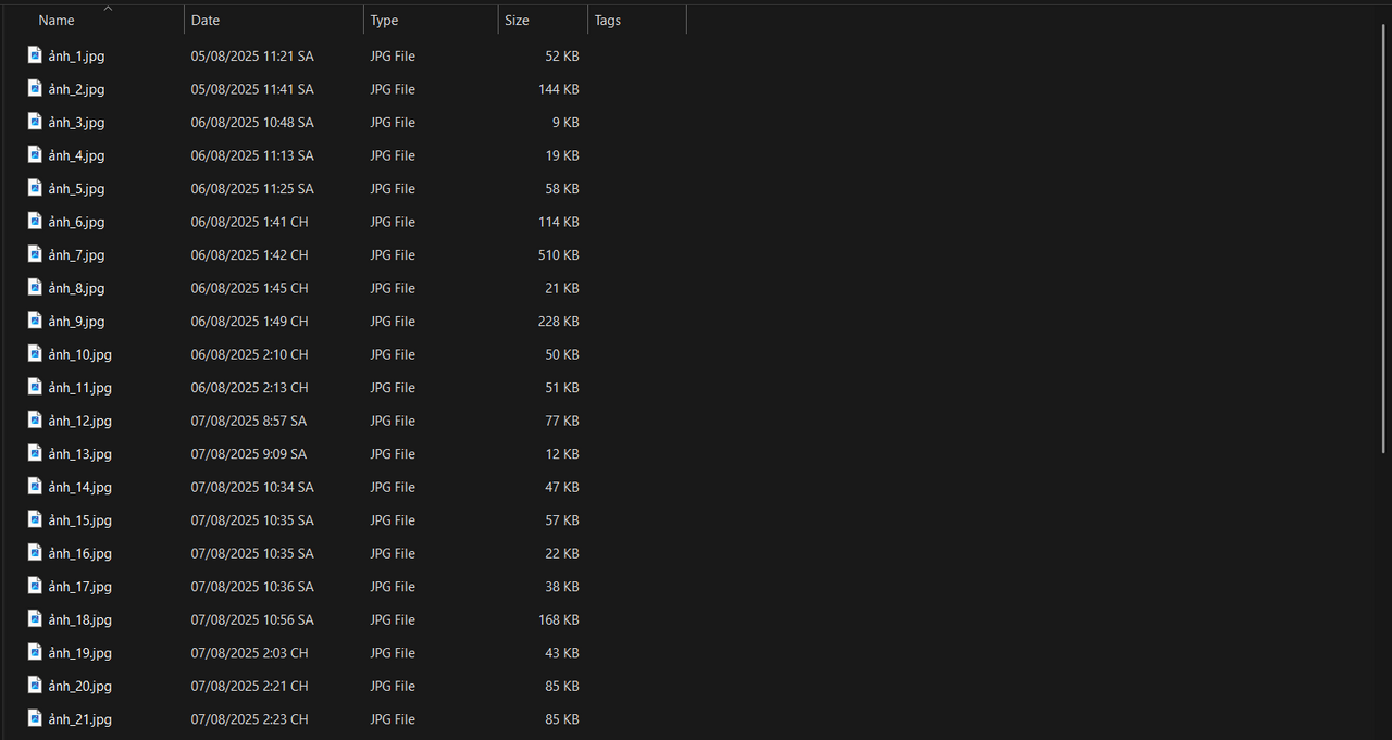 1 Folder ảnh với tên đã được chỉnh sửa
