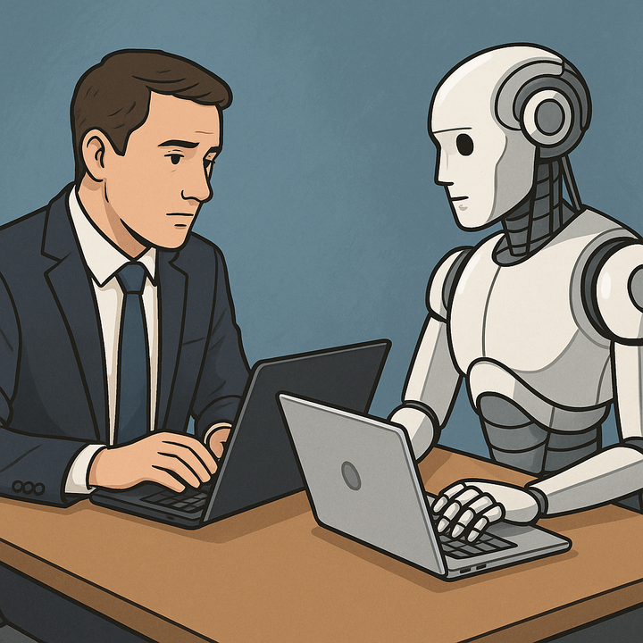 <i>Minh họa: Công nhân công xưởng 14 inch vui vẻ bàn luận với A.I về dự án sắp tới</i>