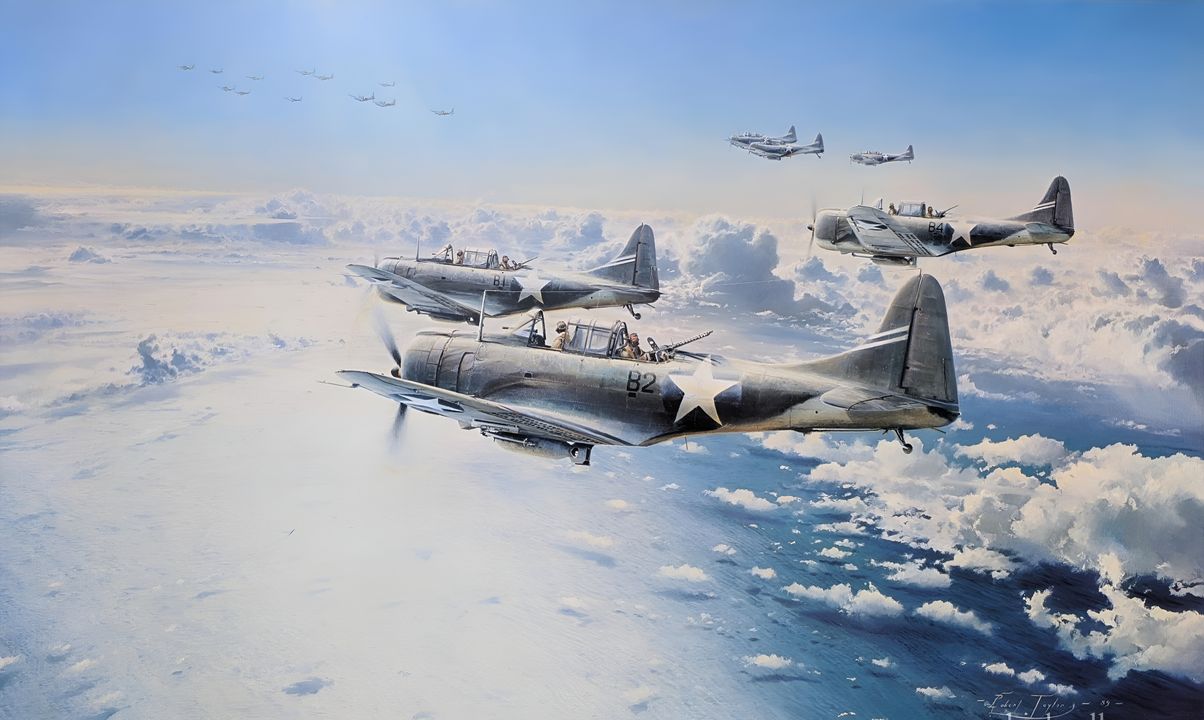 Trrận chiến giờ đã bước sang giai đoạn quyết định. Giờ đây, kết cục trận đánh phụ thuộc vào những con người đang dẫn đầu 11 phi đội bay về phía Lực lượng Tấn công Nhật Bản (hoặc Kido Butai). Hai phi đội của Enterprise, VF-6 và VT-6, cũng không gặp khó khăn trong việc phát hiện lực lượng Nhật. Canh bạc lớn của Mitscher dựa Không đoàn của Hornet nhằm tìm kiếm nhóm tàu sân bay Nhật Bản đã kết thúc trong thảm họa. Điều này khiến kết cục của trận đánh rơi vào tay một nhóm người còn nhỏ hơn nữa. Một trong số đó là McClusky, người đang chỉ huy những gì còn lại của không đoàn Enterprise. Với quá nhiều thứ phụ thuộc vào các quyết định của mình, McClusky chứng tỏ ông là người phù hợp, ở đúng nơi, vào đúng thời điểm. Đi cùng ông là 32 máy bay ném bom bổ nhào Dauntless – gồm máy bay chỉ huy của chính ông, 16 chiếc thuộc VS-6 của Trung úy Gallaher (một chiếc khác đã phải quay về sớm trong nhiệm vụ), và 15 chiếc thuộc VB-6 của Trung úy Best (ba chiếc khác gặp sự cố cơ khí trước khi cất cánh và không rời được Enterprise). McClusky nhận lệnh từ Spruance lúc 07 giờ 52 phút, bay theo hướng 231 độ về phía lực lượng Nhật. Ông tính toán rằng điều này sẽ đưa biên đội tới vị trí mục tiêu ở khoảng cách 142 hải lý, vào khoảng 09 giờ 20. Tuy nhiên, khi đến vị trí dự kiến của đối phương, ông không thấy gì cả. Thay vì tiếp tục hướng về Midway, Nagumo đã đổi hướng sang phía đông, rồi sau đó đông-đông bắc vào lúc 09 giờ 17 phút. McClusky không hề biết rằng Kido Butai lúc này đang ở phía đông bắc của ông. Dù đồng hồ nhiên liệu của một số máy bay đã tụt xuống dưới nửa bình, nhưng McClusky vẫn quyết định tiếp tục tìm kiếm trước khi tình hình nhiên liệu trở nên tuyệt vọng. Ông dẫn các phi đội bay về phía tây nam trong 15 phút, nhưng vẫn không phát hiện được gì. Sau đó, McClusky quyết định đổi hướng sang tây bắc, theo hướng ban đầu của lực lượng Nhật về Midway. Ông dự định giữ hướng này đến 10 giờ, và nếu vẫn không thấy đối phương, sẽ bay sang đông bắc trước khi nhiên liệu buộc ông phải quay về tàu. Nếu Spruance không cho các máy bay ném bom bổ nhào của McClusky xuất phát sớm, thì sẽ không có đủ nhiên liệu cho cuộc tìm kiếm kéo dài này. Một chiếc Dauntless của VB-6, do tiêu hao nhiên liệu nhanh hơn vì mang bom 1.000 pound, đã buộc phải hạ cánh khẩn xuống biển trước khi đội hình quay sang hướng đông bắc. Kế hoạch của McClusky là một phép tính hợp lý, và nó đã được đền đáp vào lúc 09 giờ 55 phút, khi ông nhìn thấy vệt sóng dài của một tàu Nhật Bản, mà ông đánh giá là một tàu tuần dương đang chạy hết tốc lực về phía đông bắc. Đó chính là Arashi, đang chạy với tốc độ 35 hải lý/giờ để quay lại nhập đội với hạm đội của Nagumo. Như vậy, cuộc đụng độ không phân thắng bại giữa Arashi và tàu ngầm Nautilus (vốn là con tàu ngầm Mỹ theo dõi Kaga và bị tàu khu trục truy bắt) cuối cùng lại có ảnh hưởng cực lớn đến toàn bộ trận đánh. Trong khi Kido Butai đang hoàn tất việc thu hồi máy bay, thì Brockman đang ở độ sâu, cố tránh một đợt tấn công bằng bom chìm khác. Arashi chính là tàu tiến hành cuộc truy kích này, với mục tiêu ghìm chặt tàu ngầm của Brockman, để Kido Butai có thể cắt đuôi. Lúc 09 giờ 33 phút, Watanabe tiến hành đợt thả bom chìm cuối cùng, mà theo Brockman là đợt nguy hiểm nhất. Cho rằng mình đã hoàn thành nhiệm vụ – giữ chân tàu ngầm đủ lâu để lực lượng chủ lực chạy thoát – Watanabe cho tàu đổi hướng sang bắc - đông bắc với tốc độ cao, nhằm tái nhập đội hình của Nagumo. Sau khi phát hiện Arashi, McClusky đoán đúng rằng con tàu đang quay lại nhập với lực lượng chủ lực, nên ông đổi hướng sang đông bắc, bay song song với vệt hành trình của con tàu. Lúc 10 giờ 02 phút, McClusky được đền đáp khi phát hiện mục tiêu của mình ở xa về phía đông bắc. Trong có lẽ là khoảnh khắc quan trọng nhất của trận đánh cho đến lúc đó, ông gửi báo cáo về cho Spruance rằng đã phát hiện được đối phương. Dù hoàn toàn không phải do chủ ý, McClusky đã tiếp cận khu vực Kido Butai đúng vào thời điểm hoàn hảo. Không có chiếc Zero nào đang ở độ cao lớn, và cách tiếp cận ở độ cao 19.000 feet của ông không bị phát hiện. Hai phi đội ném bom bổ nhào dày dạn kinh nghiệm giờ đây đã ở ngay trên đầu Kido Butai, với yếu tố bất ngờ hoàn toàn. McClusky không hề biết rằng, chỉ một phút sau đó, không đoàn của Yorktown cũng phát hiện lực lượng Nhật từ phía đông nam. Lực lượng của Nagumo đang lâm vào tình thế cực kỳ nguy hiểm: bị đe dọa từ hai hướng, và ở các độ cao khác nhau. Đây là kịch bản ác mộng đối với phía Nhật, và là tình huống mà Kido Butai chưa từng phải đối mặt trước đây. (Tranh của John Hamilton)