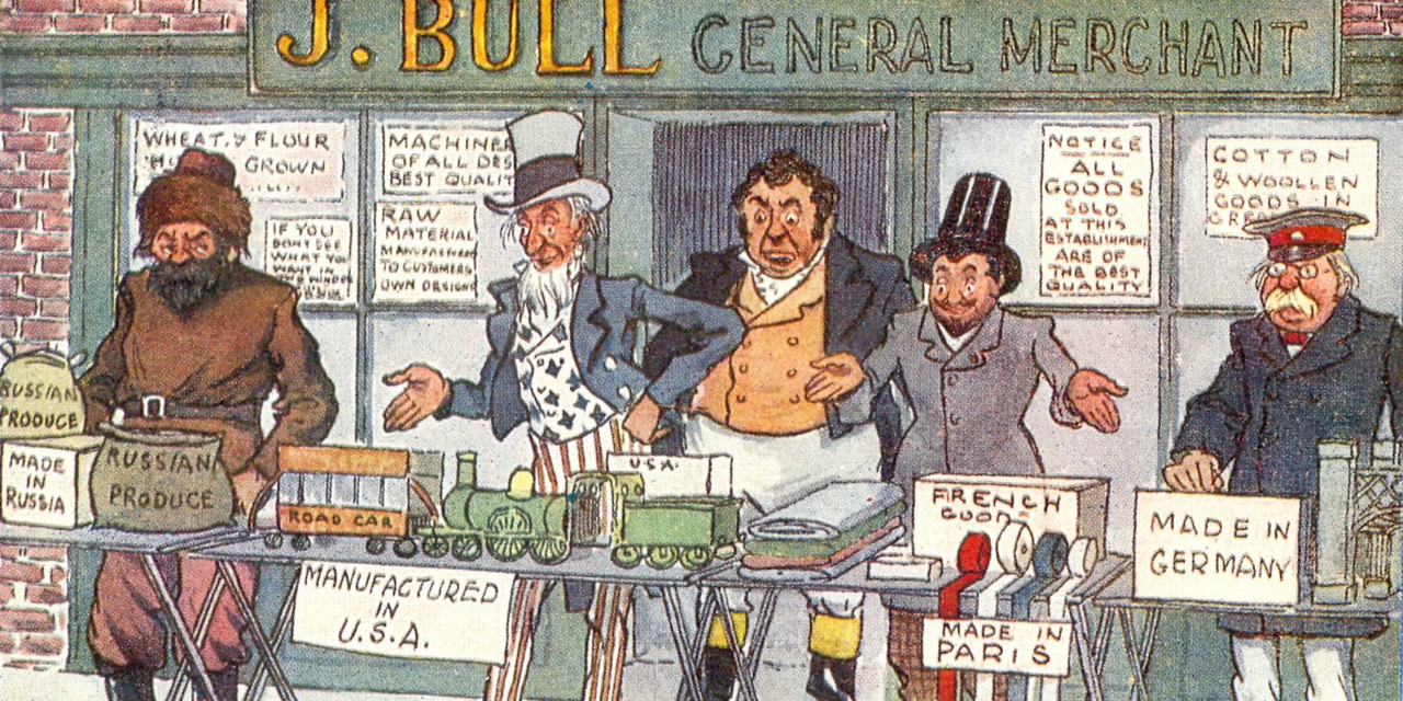 <i>Political picture postcard by artist Arthur Moreland, contributed by Amoret Tanner on Alamy.</i>