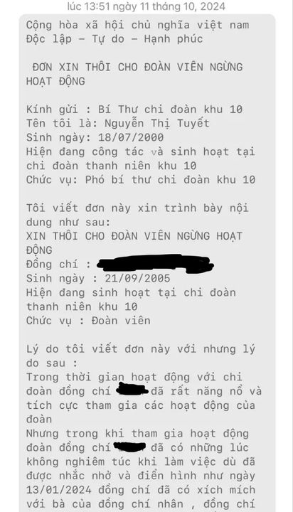 Đơn xin ngừng hoạt động.