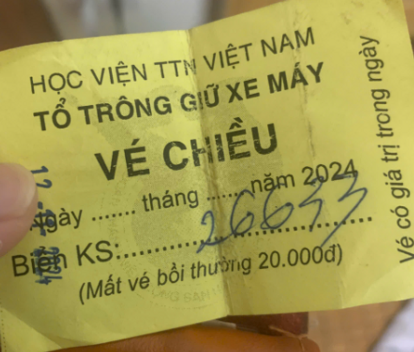 Vé gửi xe VYA.