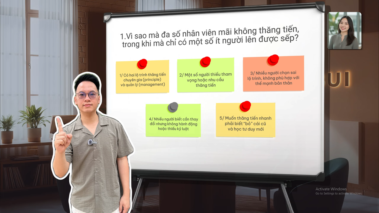 <i>Câu hỏi 1: Vì sao chỉ 1 số ít người được lên sếp?</i>