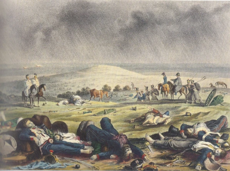 <i>Những gì còn lại của chiến trường (giầy của tử thi hầu hết bị lấy đi do lúc này giầy đang trở nên khan hiếm)</i>