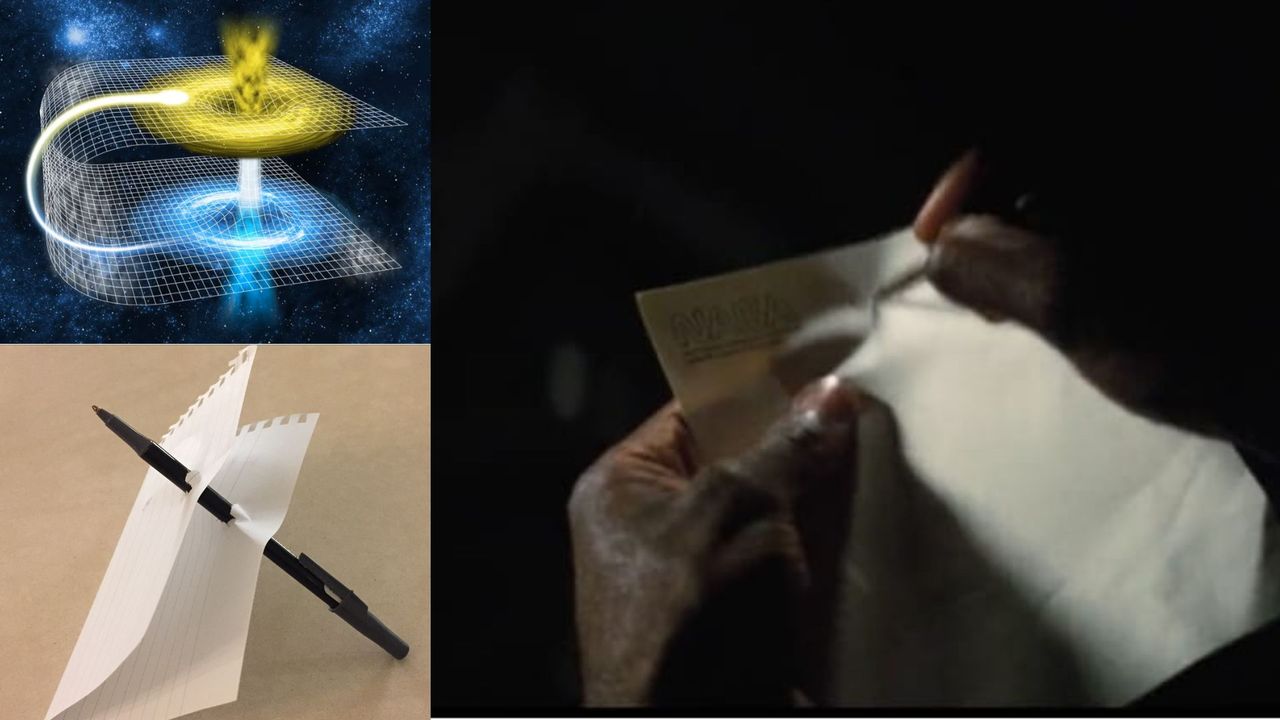 <i>Lỗ sâu, lỗ giun (wormhole) hay Cầu Einstein-Rosen là một cấu trúc giống như đường hầm kết nối hai vùng không gian - thời gian khác nhau.</i>