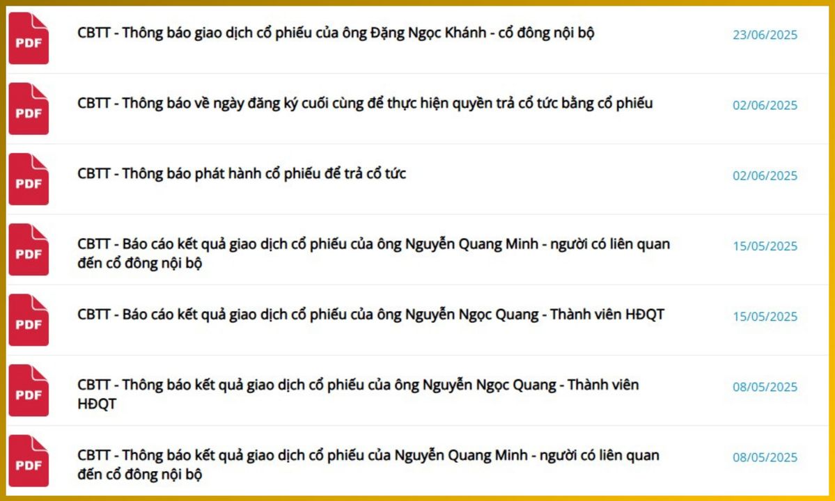 <i>HPG công bố thông tin giao dịch của cổ đông lớn, cổ đông nội bộ và người có liên quan</i>